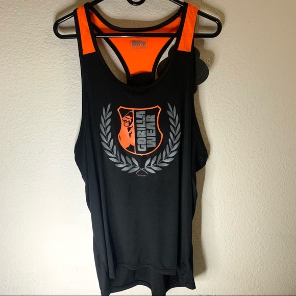 Gorilla Wear - Lexington Tank Top Stringer - Black/Orange - XXL - Picture 2 of 6